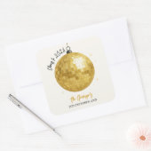 Champagne Disco Ball 2026 New Year Eve Quadratischer Aufkleber (Umschlag)