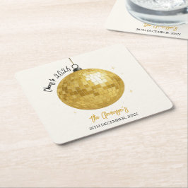 Champagne Disco Ball 2026 New Year Eve Rechteckiger Pappuntersetzer