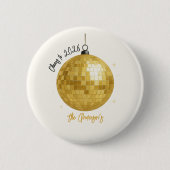 Champagne Disco Ball 2026 Silvester Button (Vorderseite)