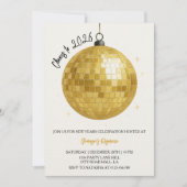 Champagne Disco Ball 2026 Silvester Einladung (Vorderseite)
