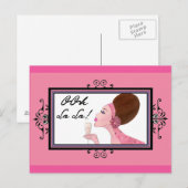 Champagne Diva Postkarte (Vorne/Hinten)