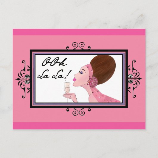 Champagne Diva Postkarte (Vorderseite)