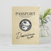Champagne Dominikanische Republik Passport Save The Date (Stehend Vorderseite)
