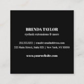 Champagne Dripps Eyelash browbar beruflich Quadratische Visitenkarte (Rückseite)