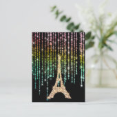 Champagne Eiffel Tower Postcard Postkarte (Stehend Vorderseite)