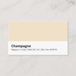 Champagne   "Elegance in a Glass" Visitenkarte