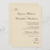 Champagne Elegant Chic Calligraphy Wedding Einladung (Vorne/Hinten)