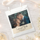 Champagne Elegant Wedding Love and Thanks Photo Geschenktütchen (Ausgeschnitten)