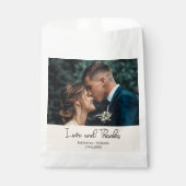 Champagne Elegant Wedding Love and Thanks Photo Geschenktütchen (Vorderseite)