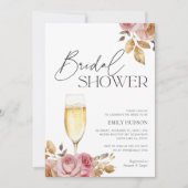 Champagne Elegantes Brautparty Einladung (Vorderseite)