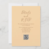 Champagne Elegantes Script QR Code Hochzeit Einladung (Rückseite)