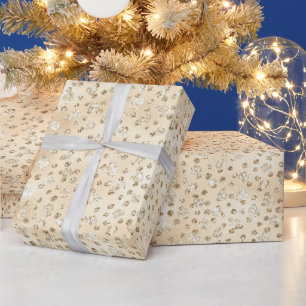Champagne-Faux-Glitter-Cheetah-Punkte Geschenkpapier