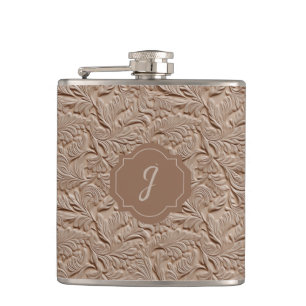 Champagne-Faux-Kunstleder-Vinyl Flachmann