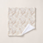 Champagne Feathers Delicate Tan Monogrammed Badhandtuch Set (Waschlappen)