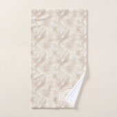 Champagne Federn Zartes Tan Monogrammiert Badhandtuch Set (Handtuch)