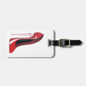 Champagne-Fersen-rote Stilett-Schuh-Kunst Gepäckanhänger (Vorderseite horizontal)