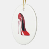 Champagne-Fersen-rote Stilett-Schuh-Kunst Keramikornament (Links)