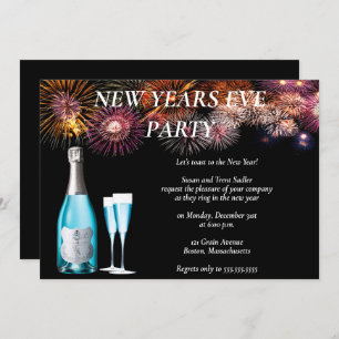 Champagne & Fireworks Silvester Party Einladung