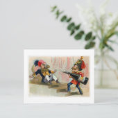 Champagne Flasche Cork Goes Astray Postkarte (Stehend Vorderseite)