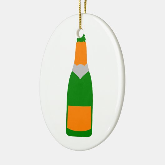 Champagne-Flasche Keramikornament (Links)