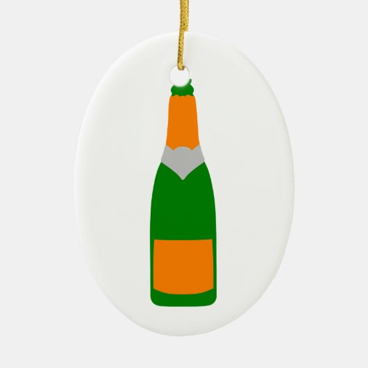 Champagne-Flasche Keramikornament (Vorne)