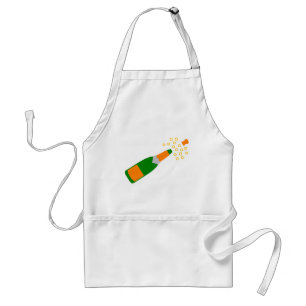 Champagne-Flasche und knallender Korken Schürze