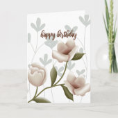 Champagne Floral Birthday Card Karte (Vorderseite)