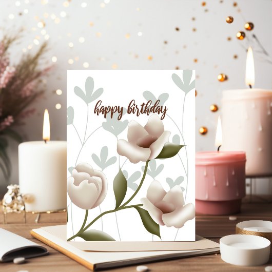 Champagne Floral Birthday Card Karte