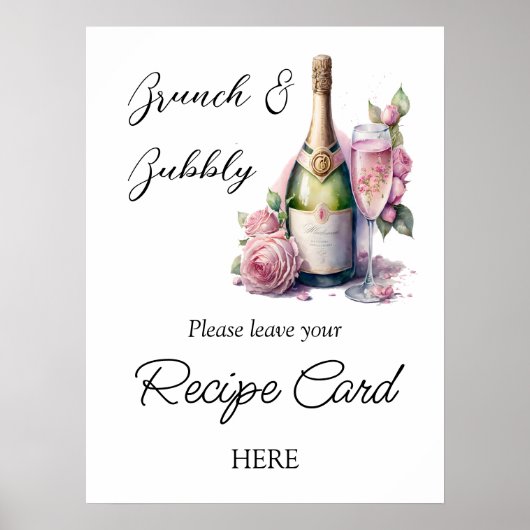 Champagne Floral Brautparty Rezept Poster (Vorne)
