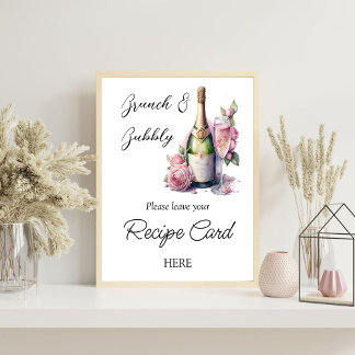Champagne Floral Brautparty Rezept Poster