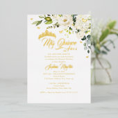 Champagne Floral Gold Mis Quince Quinceanera Folieneinladung (Stehend vorne)