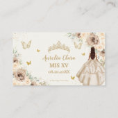 Champagne Floral Gold Quinceañera Geschenkregister Begleitkarte (Rückseite)