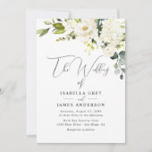 Champagne Floral Wedding Einladung (Vorderseite)