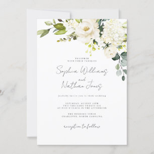 Champagne Floral Wedding Einladung