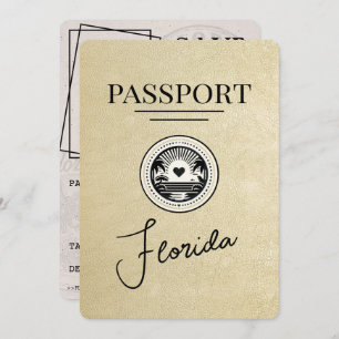 Champagne Florida Passport Save the Date