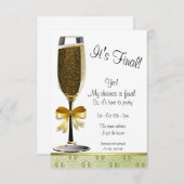 Champagne-Flöten-Scheidungs-Party Einladung (Vorne/Hinten)