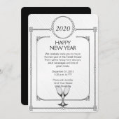 Champagne-Flöten-Silvester-Party Einladung (Vorne/Hinten)