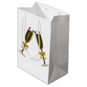 Champagne Flute Geschenktasche, Geschenktasche für Mittlere Geschenktüte (Rückseite Schrägansicht)