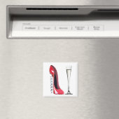 Champagne Flute Glass und Corkschraube Stiletto Sh Magnet (In Situ (Geschirrspüler))