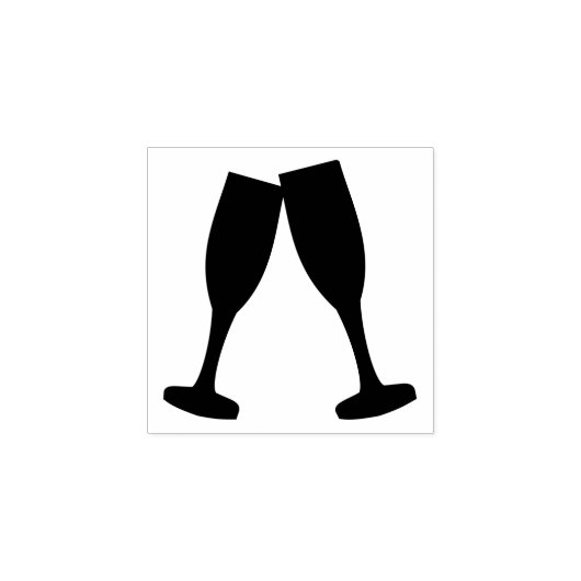 Champagne Flute Gummistempel (Prägung)