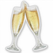 Champagne Flutes Aufkleber (Vorderseite)