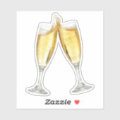 Champagne Flutes Aufkleber (Blatt)