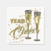 Champagne Flutes Custom Happy New Year Serviette (Vorderseite)