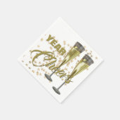 Champagne Flutes Custom Happy New Year Serviette (Ecke)