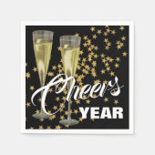Champagne Flutes Custom Happy New Year Serviette (Vorderseite)