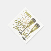 Champagne Flutes Custom Happy New Year Serviette (Ecke)