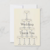 Champagne Flutes Design Champagner farbenfrohe Hoc Dankeskarte (Vorderseite)