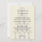 Champagne Flutes Design Champagner farbenfrohe Hoc Einladung (Vorderseite)