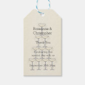 Champagne Flutes Design Champagner farbenfrohe Hoc Geschenkanhänger (Vorderseite)