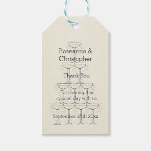 Champagne Flutes Design Champagner farbenfrohe Hoc Geschenkanhänger